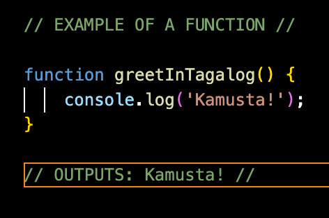 An example of a function code